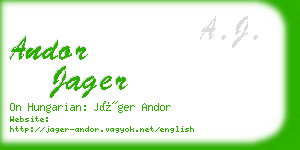 andor jager business card